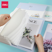 Powerful 5290 organ bag information package A4 multi-layer folder 8-grid test paper clip student classification storage file bag