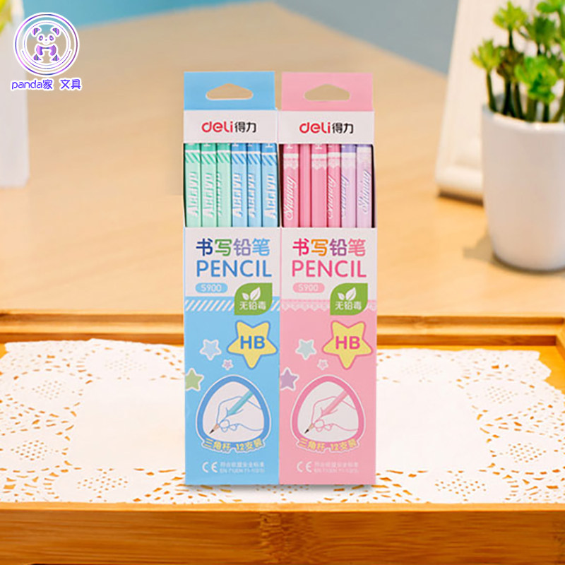Able S900 Lead Pencil Case Loaded Color Cartoon HB Log Without Lead Toxicology Exam Writing Little Freshener 12 One boxed
