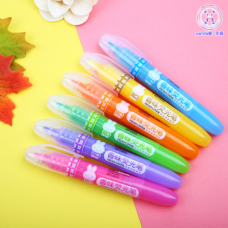 Morning light Miffi MF5301 Colour fluorescent pen Aroma Painting Key Notes Pen student Mike pen coarse head sloped head