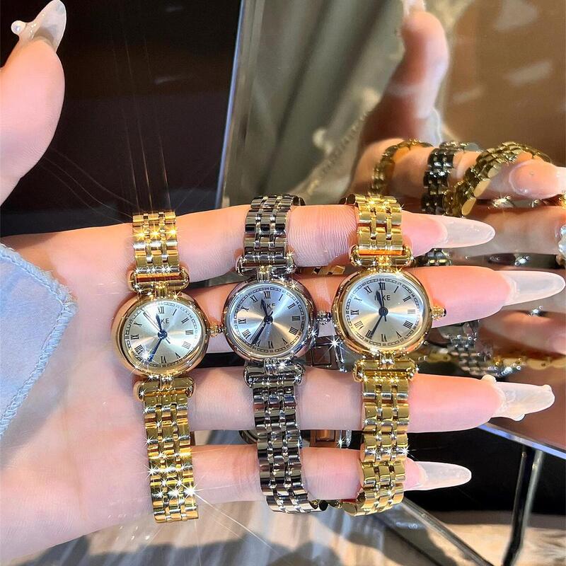 Mini Small Dial Watch for Women, Compact, Vintage, Minimalist Style, Light Luxury, Steel Band, Chain, Versatile for Commuting, Women's Watch