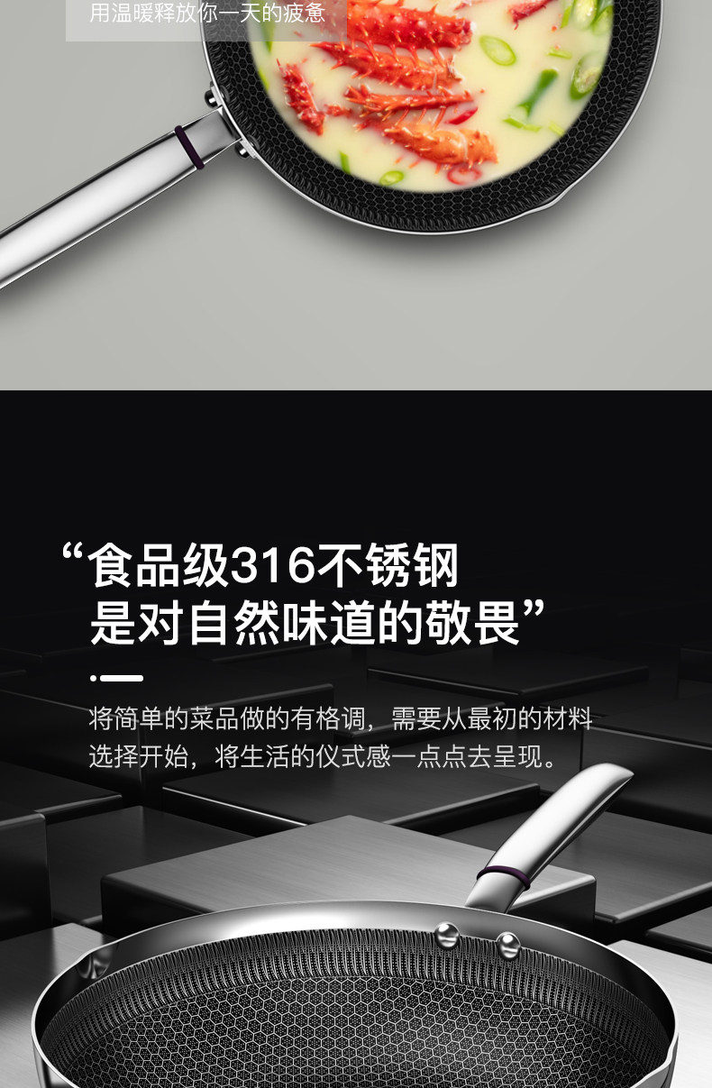 德国顶级厨具 康巴赫 316不锈钢煎炒锅 图5