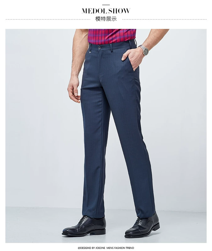 Chín quần áo chăn gia súc nam Mùa hè mới kinh doanh công việc phù hợp với quần trung niên thẳng thoải mái treo quần thun nam - Suit phù hợp