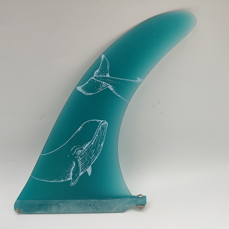 Macro Tuo Outdoor Surf Tailfin 10 Inch Single Transparent Blue Blue Whale Icon glass fiber tail rudder