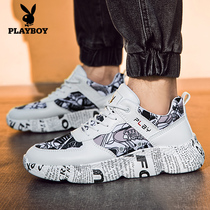  Playboy mens shoes 2021 spring new mens sports and leisure board shoes graffiti student fashion shoes mens trend