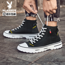 Playboy canvas shoes mens high-top shoes mens trendy shoes Korean version of student casual shoes 2020 new sports shoes