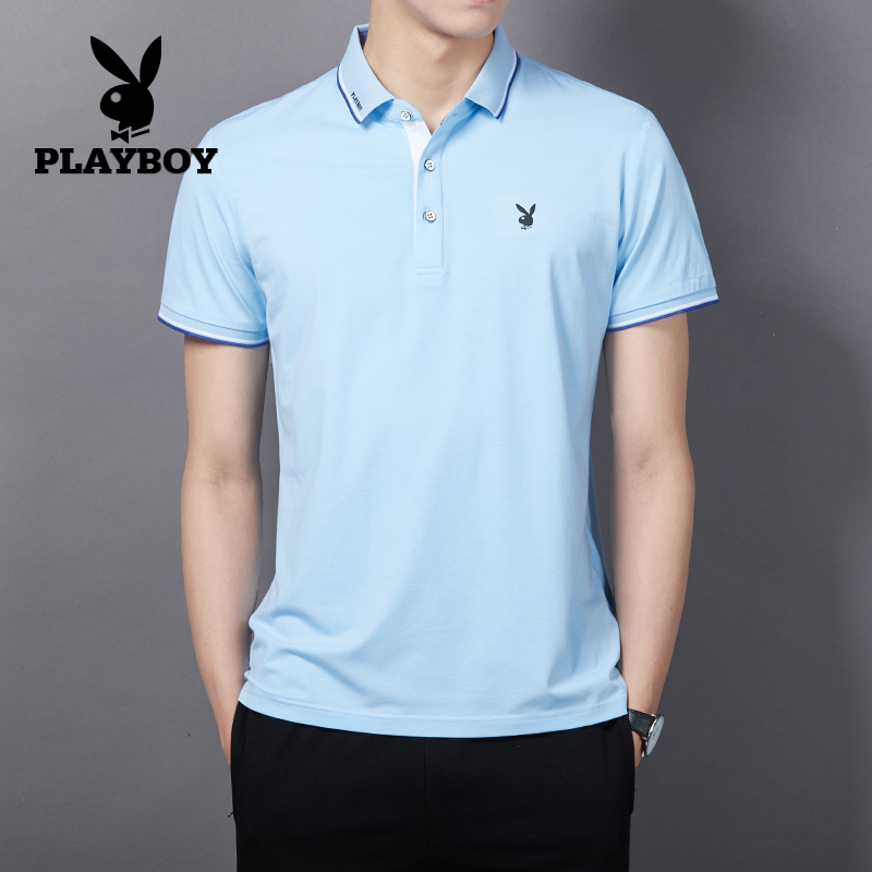Playboy flips T-shirt men summer new men's fashion polo shirt men's leisure shirt breathable tops