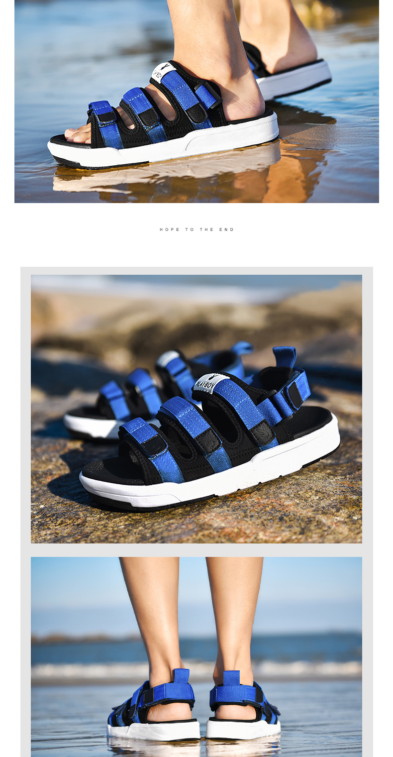Playboy của nam giới giày dép mùa hè thể thao nam Hàn Quốc phiên bản của xu hướng của giày bãi biển sinh viên mở ngón chân dép giản dị và dép đi trong nhà