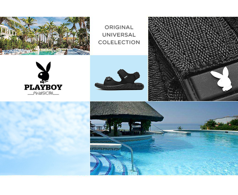 Playboy Sandals nam 2018 mùa hè mới Hàn Quốc sinh viên dép cá tính và dép hợp thời trang giản dị giày bãi biển