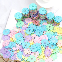 Environmental protection macaron child snowflake assembly collab puzzle power boy girl baby young child 2-3-6 years old