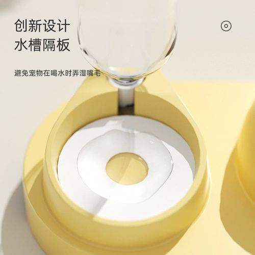 Кошачья чаша двойная чаша для кошачьего бассейна для собак. Автоматическая питьевая вода Диагональная рот рот рис чаша вода корм