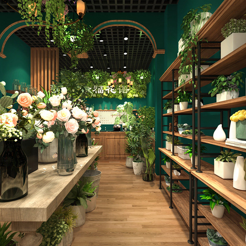 花店装修设计效果图:🏡打造梦幻鲜花绿植空间,让你的店铺成为城市绿洲!🌿-公共空间设计-淘宝好物网