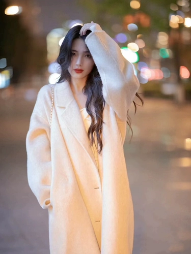 Розовое двусторонное кашемировое демисезонное небольшое шерстяное пальто, подходит для подростков