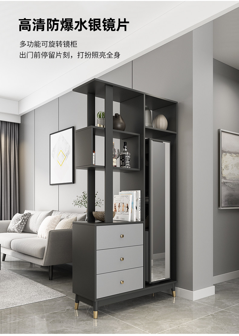 现代轻奢进门入户屏风玄关柜一体靠墙简约客厅酒柜鞋柜双面隔断柜-阿里巴巴