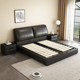 Kananfei Italian minimalist master bedroom leather bed ຫ້ອງແຖວຂະຫນາດນ້ອຍຊ້າງຫູສອງຕຽງ