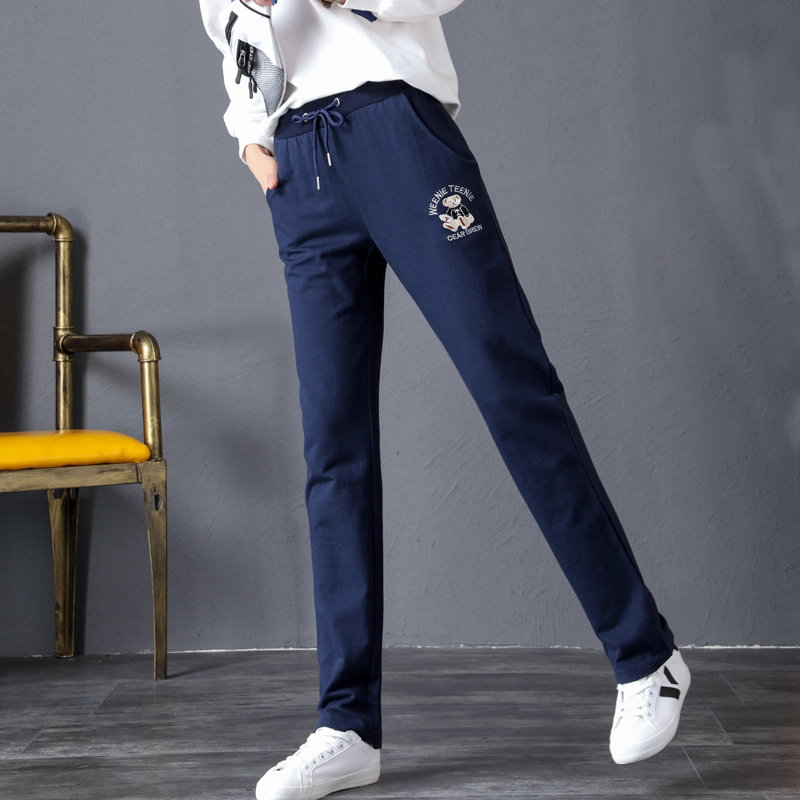 2020 mùa xuân và mùa thu mới cô gái sweatpants bông quần thẳng vào trẻ em lớn mất quần cô gái quần.