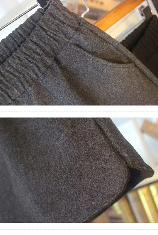 Quần short len ​​nữ mặc hươu skinny skinny mới quần lửng ống rộng nhung vàng cao eo mùa thu và quần ống rộng mùa đông quần short ren nữ đẹp