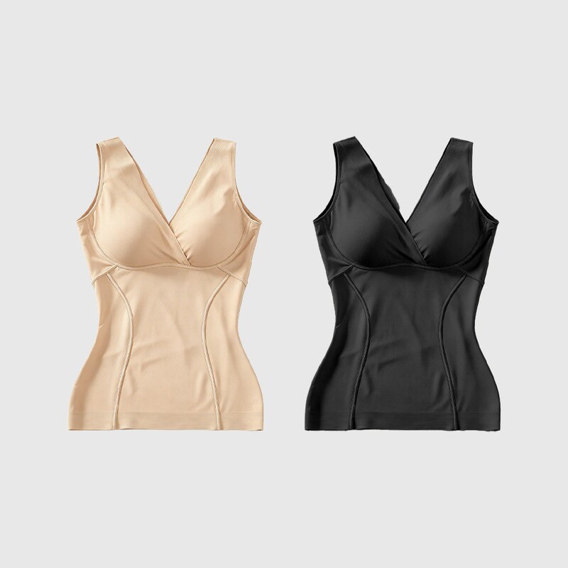 【Xiaoxi Exclusive】 Lace-Trimmed Shoulder Straps, No Bra Needed, Deep V Shaping Garment