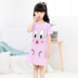 Summer childrens cô gái pajama ngủ váy cotton mỏng váy ngắn tay của những bộ quần áo nhà bé bé lớn. 