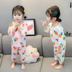 Cô gái pajamasummer thiết mỏng 1 công chúa 2 bông childrens quần áo nhà 3 tuổi 4 bé mùa xuân và mùa thu. 