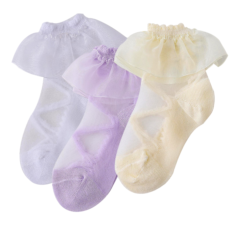 Baby Socks Summer Thin pha lê Socks Childrens ren công chúa Socks Baby Girl Lưới Ice Stockings.