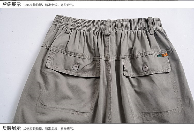 Mùa hè trung niên quần nhiều túi quần overalls chất béo quần short nam cắt quần thể thao quần rộng kích thước lớn quần giản dị quần nam đẹp