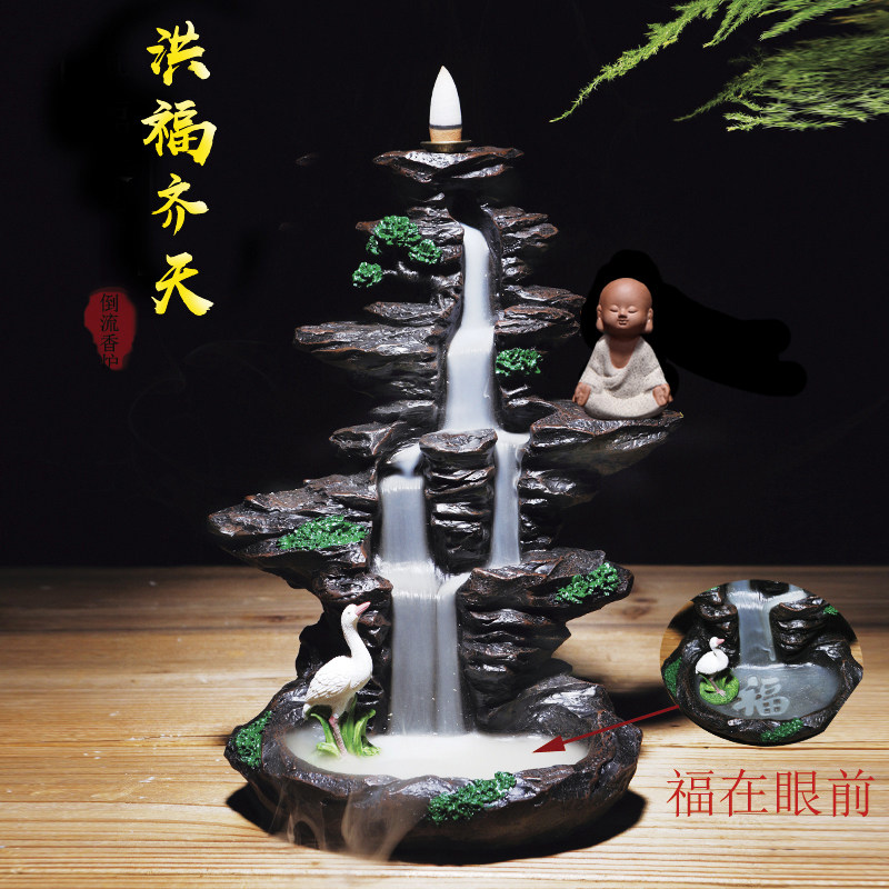 Turn-back incense stove High Mountain flowing water Creative incense Incense Pendulum sandalwood Incense Stove Large Number of Tea Road Home Indoor Incense Stove
