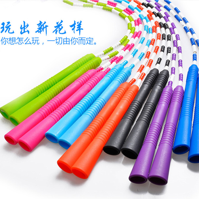 Speed pattern rope skipping professional adult weight loss fitness bamboo rope children primary and secondary school students fancy bead rope skipping