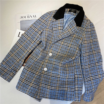 Autumn and winter small fragrant wind short woolen coat women 2021 autumn and winter New Korean casual plaid woolen coat tide