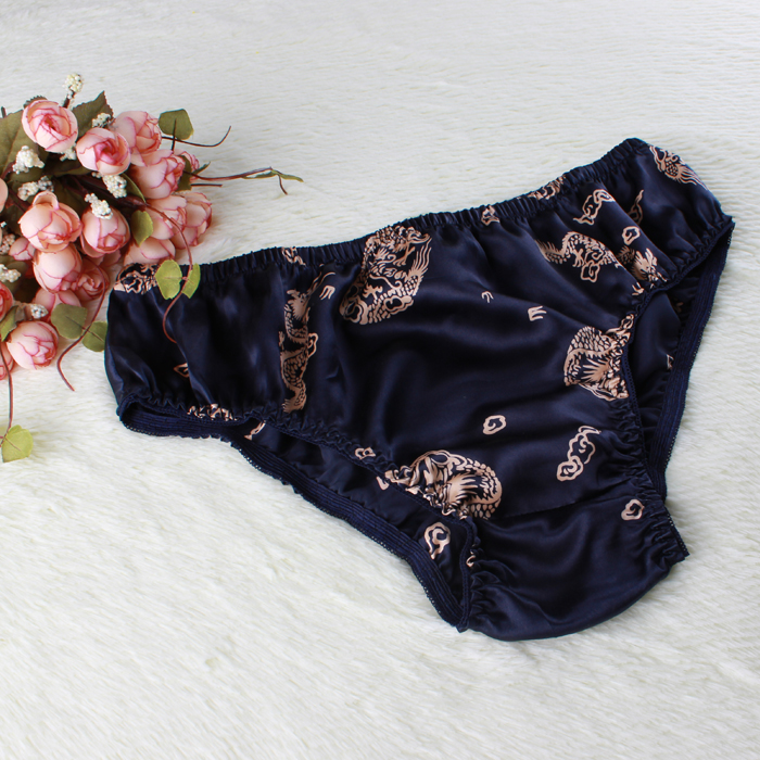 Đầy đủ 3 thanh làm đẹp 100% lụa Quần lót lụa nam Quần short thoáng khí thoải mái Tóm tắt lụa quần sịp siêu nhân