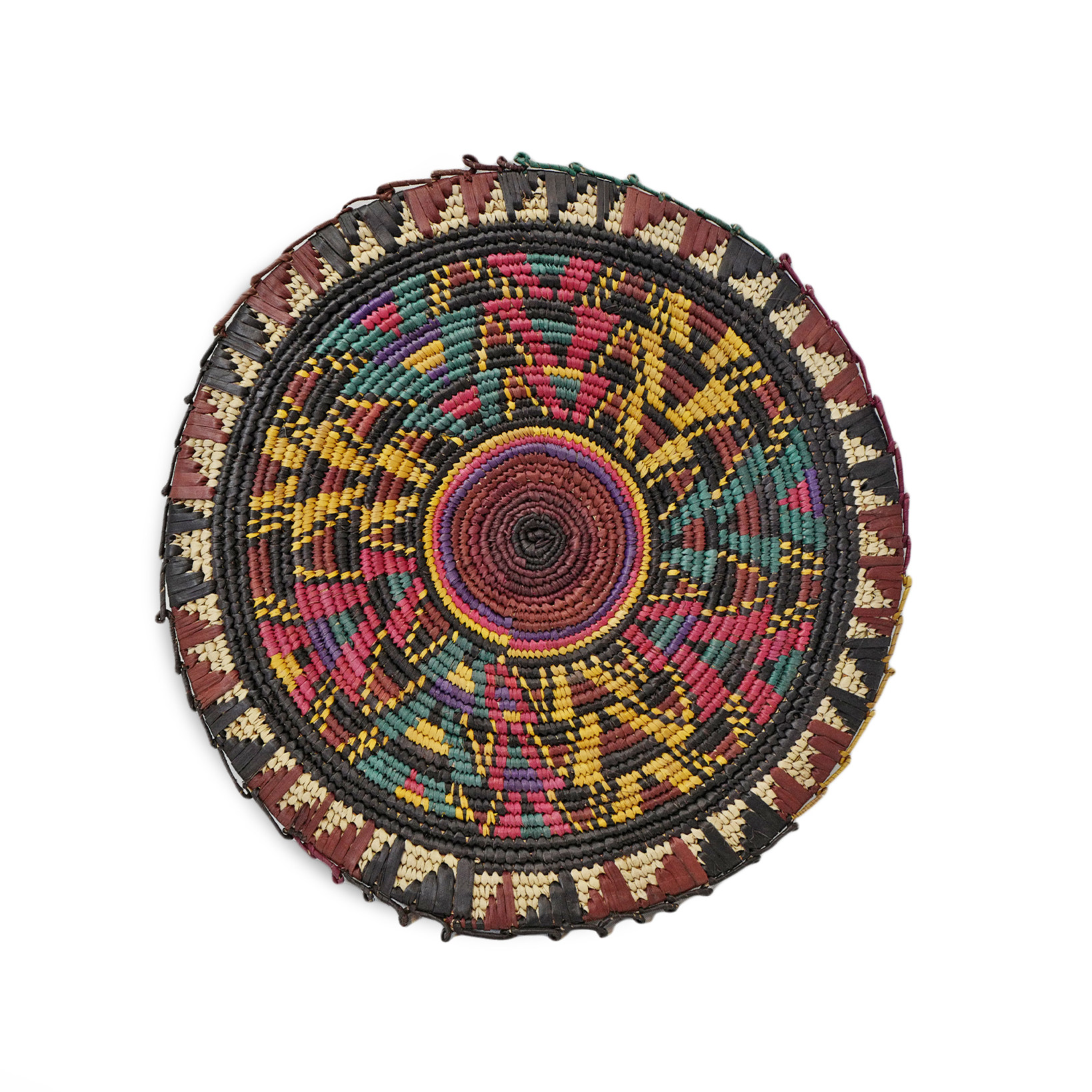 Collection of Things) Africa Imports handmade grass woven basket Woven Basket Dining Mat hanging disc Gombe decoration wall Wall-hanging Art