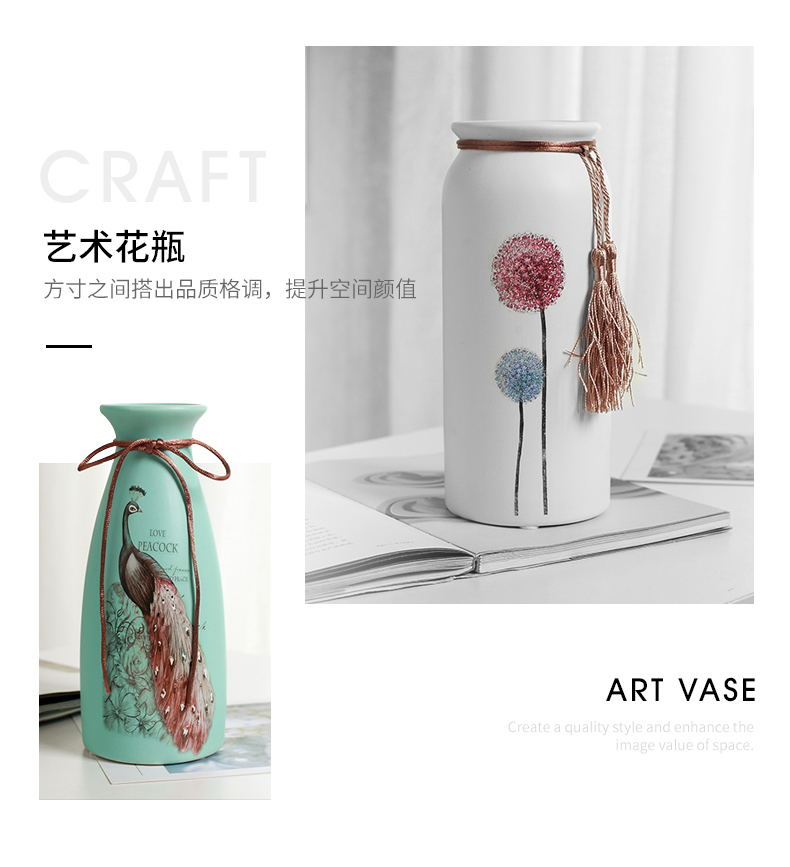 Furnishing articles household act the role ofing is tasted creative ceramic vases, three - piece suit European sitting room ark, decoration decoration American TV ark