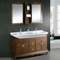 Imitation ancient bath room cabinet washbasin bathroom cabinet ground floor overall double washbasin cabinet Composition Double-table basin mirror cabinet 5076