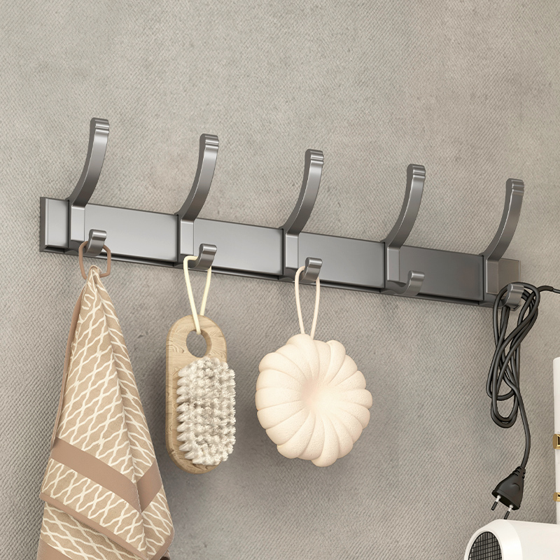 Heaven and earth fish free of punching clothes hooks into door hanging clothes hook Xuanguan bathroom makeup room door rear cloak hook