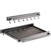 Bathroom invisible retractable folding towel rack bathroom punch-free wall-mounted towel rack storage rack storage artifact