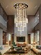 Duplex Living Room Crystal Lamp Round Loft House Duplex Floor Empty Chandelier Modern Simple Stairwell Long Chandelier