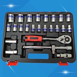 Blue belt 37-piece car socket tool set, auto repair tool wrench set, repair set hardware