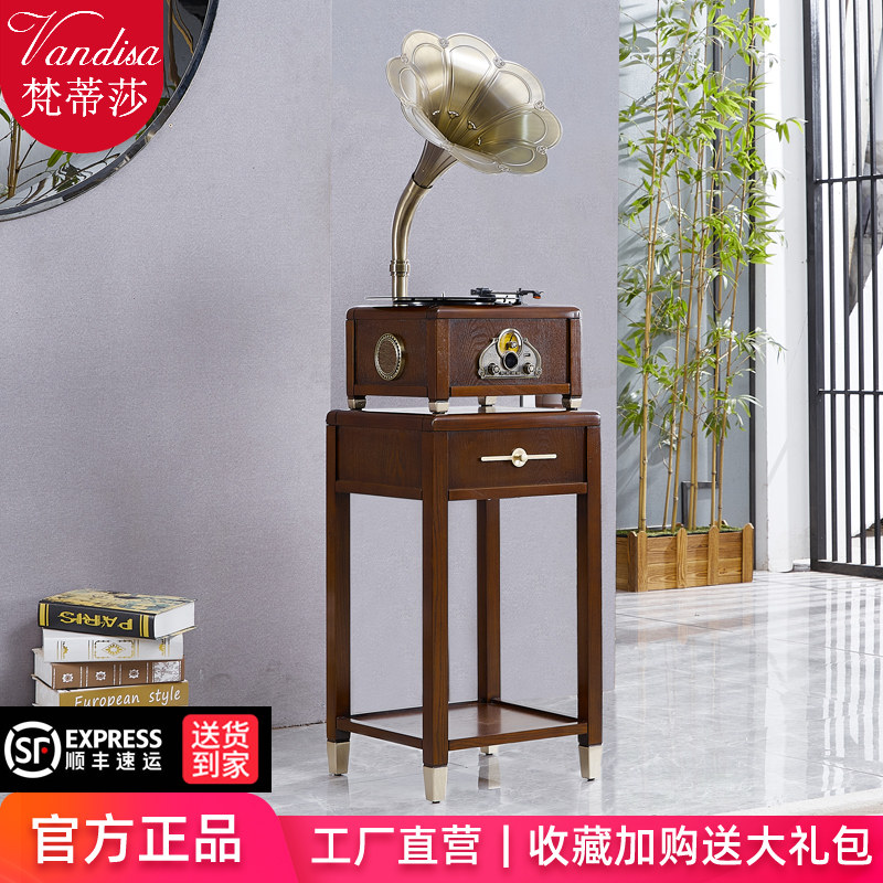 Vatica Simply Modern Phonograph Retro Antique Bluetooth Audio Speaker Antique Bluetooth Recording Machine