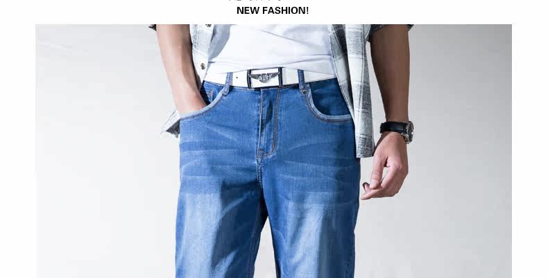 Jeans pour adolescent droite en vrac en coton pour été - Ref 1462506 Image 16