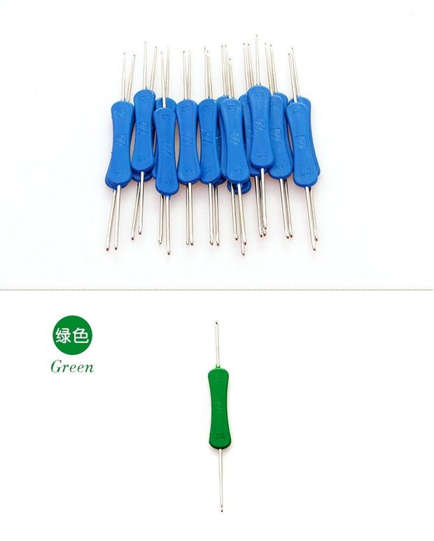Bò cạp bò DIY nhựa xử lý đôi đầu thép không gỉ móc dép công cụ hướng dẫn kim sợi móc giày công cụ - Công cụ & vật liệu may DIY kim may bao