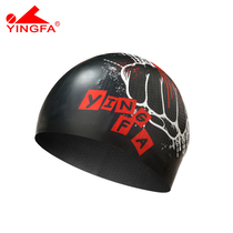  Yingfa swimming cap mens and womens adult childrens wrinkle-free printing particles non-slip waterproof silicone swimming cap