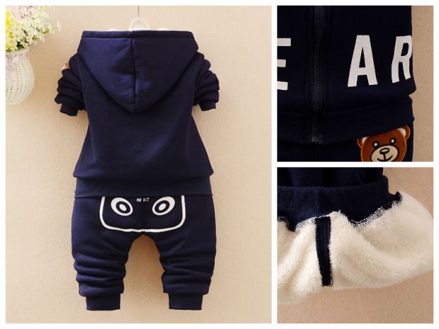 Mùa thu và mùa đông trẻ em mặc bộ đồ cotton nam 0-1-2-3-4-5 tuổi đồ trẻ em