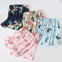 Pinkalong có thể mặc đồ ngủ ở nhà của phụ nữ quần short váy mùa hè cotton mỏng cotton bãi biển rộng chân giản dị lỏng ba quần - Quần tây quần mặc nhà đẹp