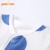 Pureborn túi bé rắm quần áo cotton mỏng phần sơ sinh trẻ em quần áo bé sơ sinh quần áo tay ngắn tam giác - Áo liền quần