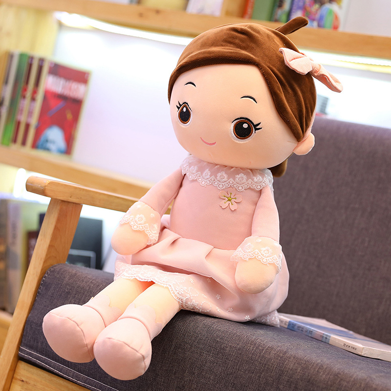 Doll Plush Toy Cute Pink Girl Holding Birthday Gift Female Doll Doll Doll Sleeping Pillow