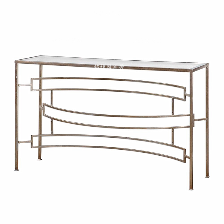 Nội thất tối giản hiện đại bằng thép không gỉ hiên bàn foyer hiên tủ hiên hiên bảng trang trí tân cổ điển - Bàn / Bàn bàn gỗ xếp mini
