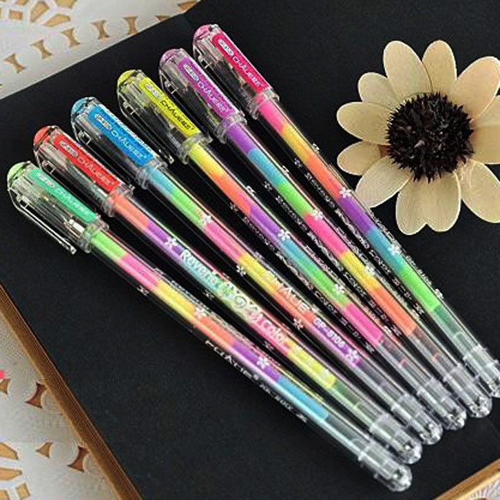 Six color rainbow watercolor chalk diy album paste film collection writing tool