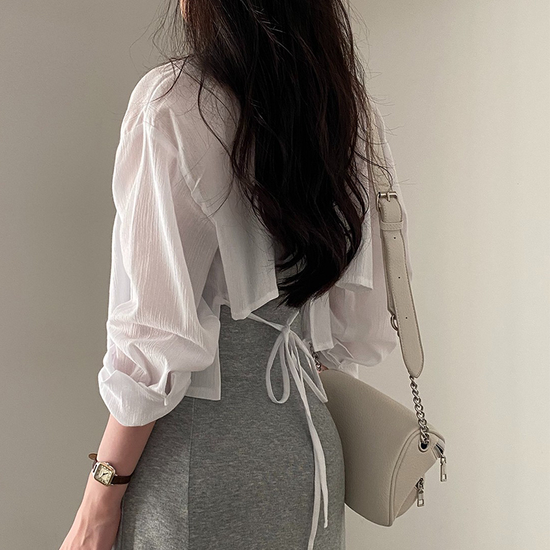 Translucent Sexy Mesh Sun Protection Cardigan Short Chiffon Shirt See-Through Top Clothing Jacket Women's Trendy Summer
