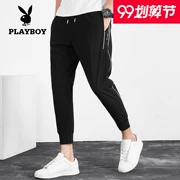 Quần Playboy nam giản dị mùa hè phần mỏng Slim co giãn chân chín quần Phiên bản Hàn Quốc của xu hướng quần chân nhỏ - Quần mỏng