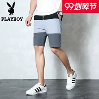 Playboy quần short nam xu hướng mùa hè quần rộng bãi biển quần âu nam phiên bản Hàn Quốc của quần năm mùa hè hoang dã - Crop Jeans quần áo nam hàng hiệu