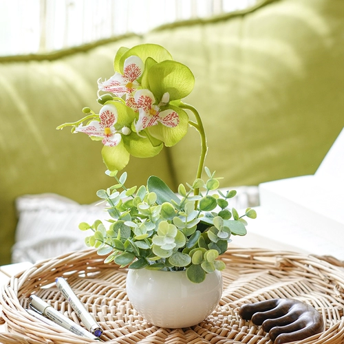 Пластиковый реалистичный комплект, декор для гостиной, цветочный горшок в форме цветка, букет